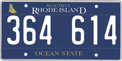 RI license plate 364614