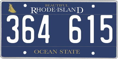 RI license plate 364615