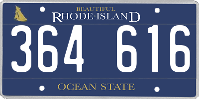 RI license plate 364616