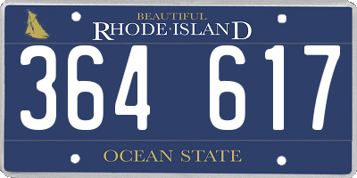 RI license plate 364617