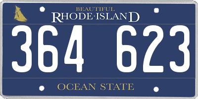 RI license plate 364623