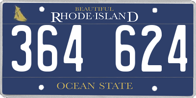 RI license plate 364624