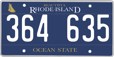 RI license plate 364635