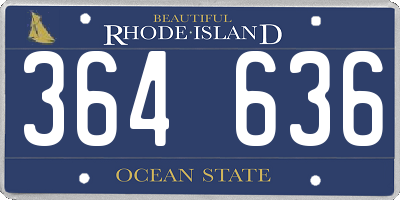 RI license plate 364636
