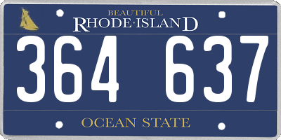 RI license plate 364637
