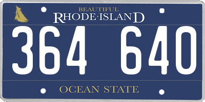 RI license plate 364640