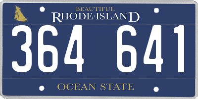 RI license plate 364641