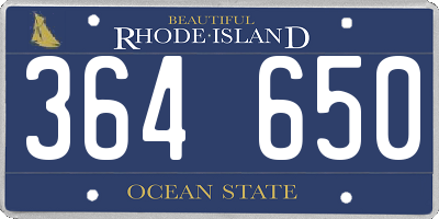 RI license plate 364650