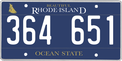 RI license plate 364651
