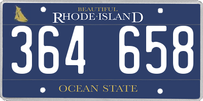 RI license plate 364658
