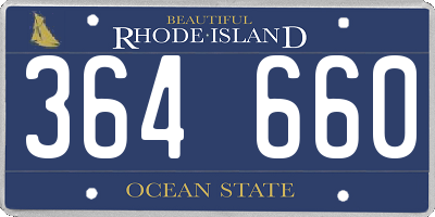 RI license plate 364660