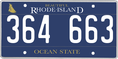 RI license plate 364663