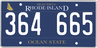 RI license plate 364665