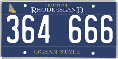 RI license plate 364666