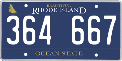 RI license plate 364667