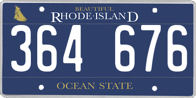 RI license plate 364676