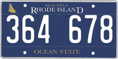 RI license plate 364678