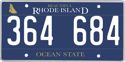 RI license plate 364684