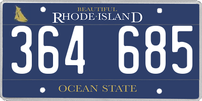 RI license plate 364685