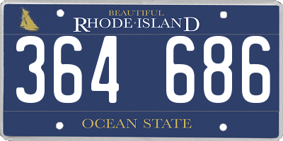 RI license plate 364686
