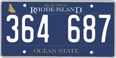 RI license plate 364687
