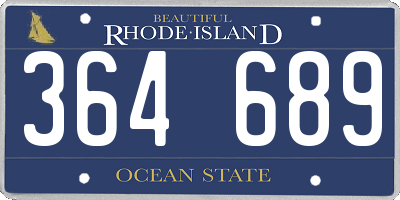 RI license plate 364689