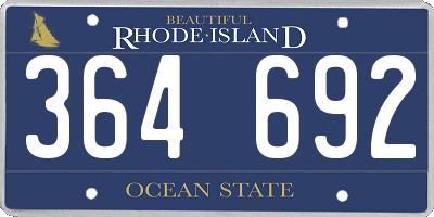 RI license plate 364692