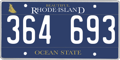 RI license plate 364693