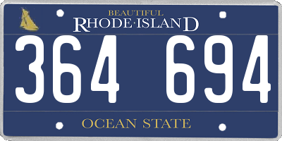 RI license plate 364694
