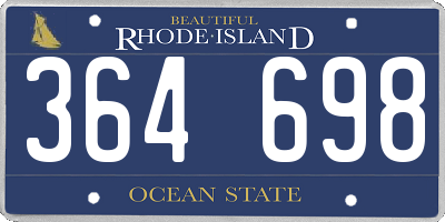 RI license plate 364698