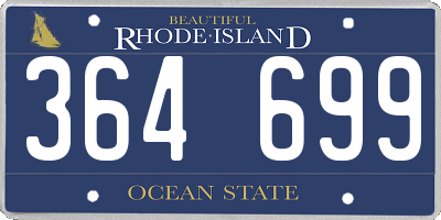 RI license plate 364699