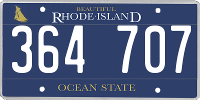 RI license plate 364707