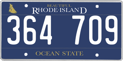 RI license plate 364709