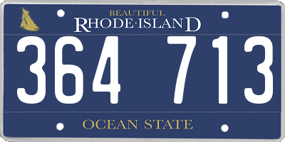 RI license plate 364713