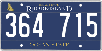 RI license plate 364715