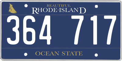 RI license plate 364717