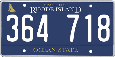 RI license plate 364718