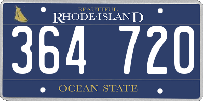 RI license plate 364720