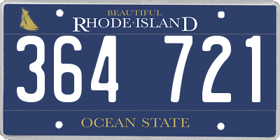 RI license plate 364721
