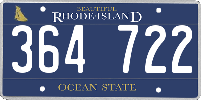 RI license plate 364722