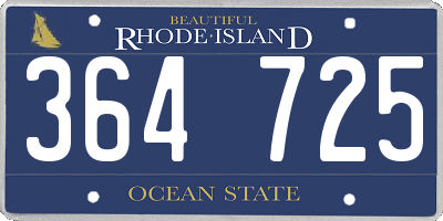 RI license plate 364725
