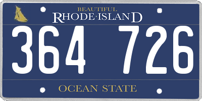 RI license plate 364726