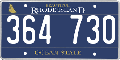 RI license plate 364730