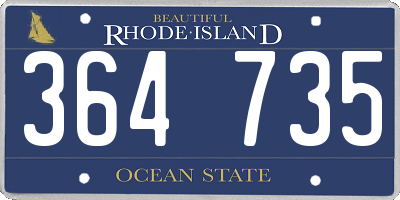 RI license plate 364735