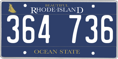 RI license plate 364736