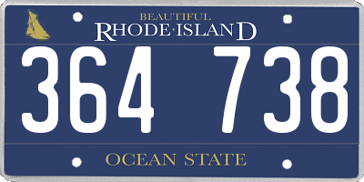RI license plate 364738