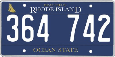 RI license plate 364742