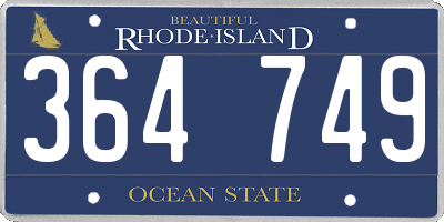 RI license plate 364749