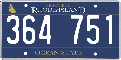 RI license plate 364751