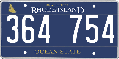 RI license plate 364754